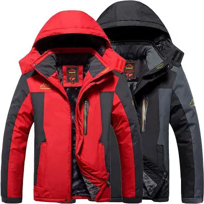 外贸热卖新款大码男式加绒加厚冲锋衣户外运动保暖登山服棉服批发