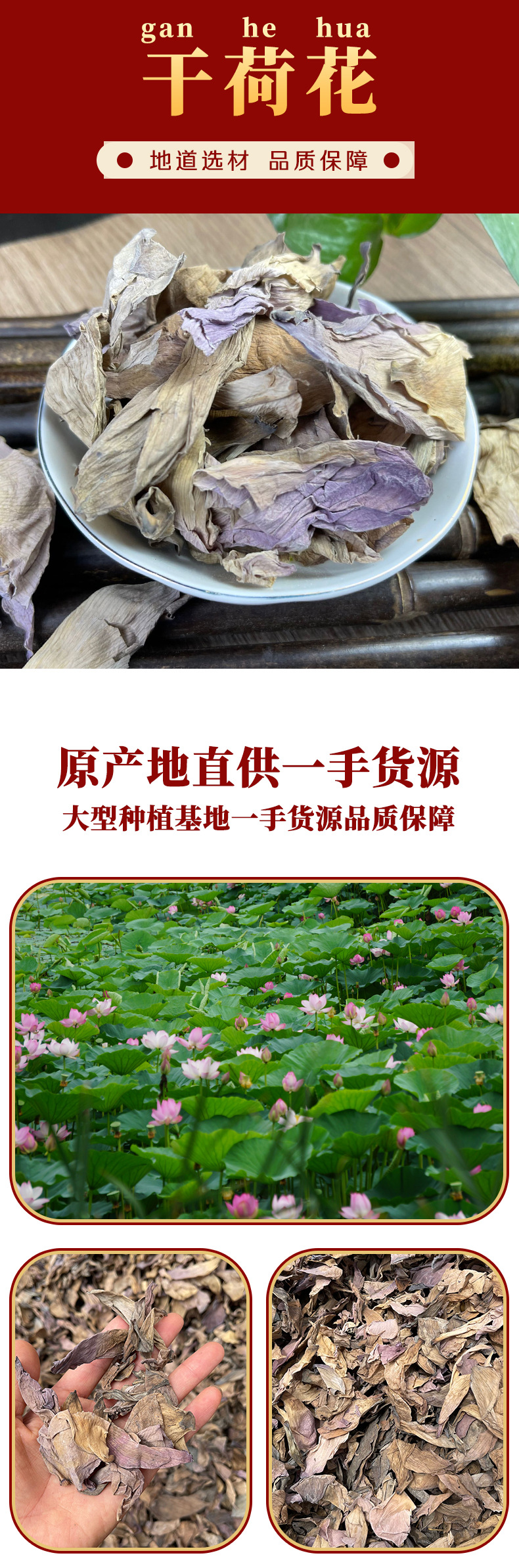 Dried Lotus Flower He Hua 500g Natural Sun Dried Whole Blossoms for Culinary and Herbal Use overview
