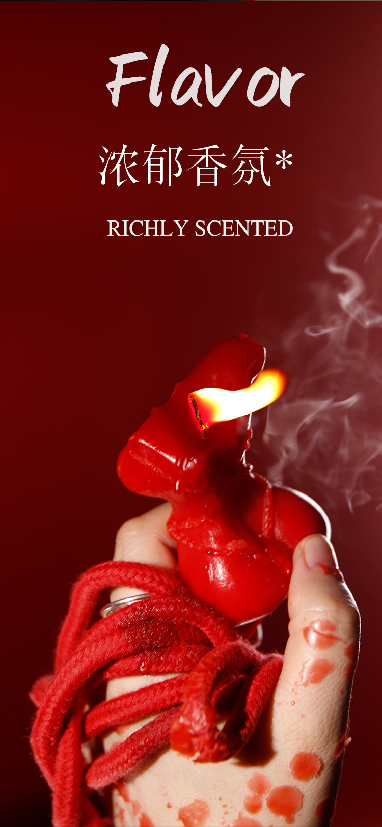Low-Temperature Soy Wax Massage Candle for Couples, Red Fragrance Candle — detail image 16