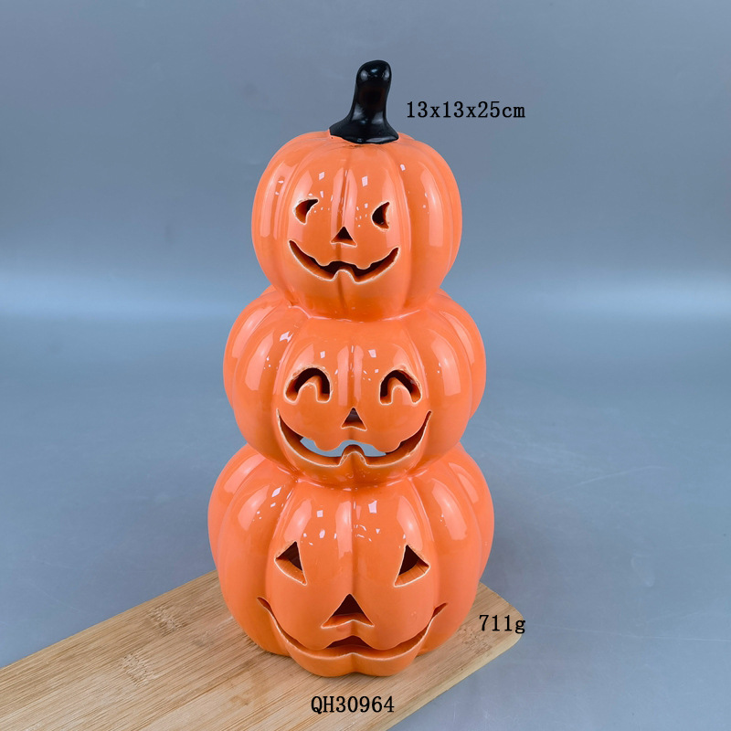 Candelabro de calabaza grande de tres pisos