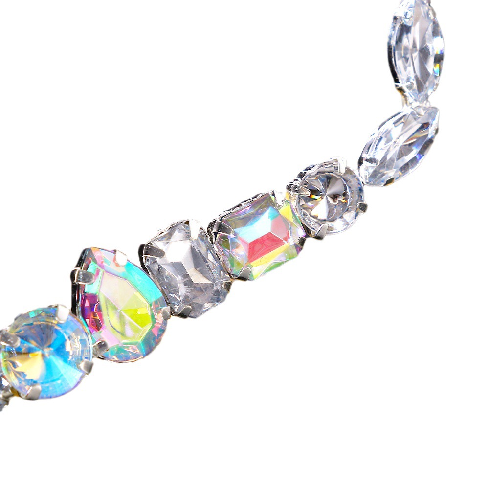 Transfronterizo nuevo rhinestone gafas Marco europeo y americano personalidad simple geométrica cara joyería gafas marco