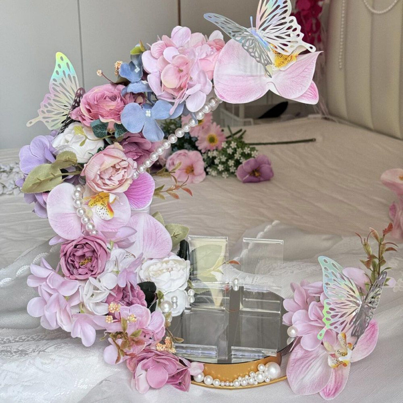 結婚式の造花装飾結婚式の靴のディスプレイ高価値造花ブリキの箱靴ラック結婚式の装飾品|undefined