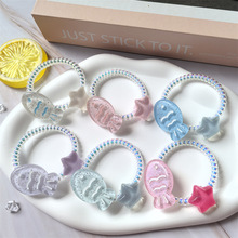 果冻色可爱小鱼星星电话线圈甜美女生头绳亮晶晶鲷鱼皮筋儿童头饰