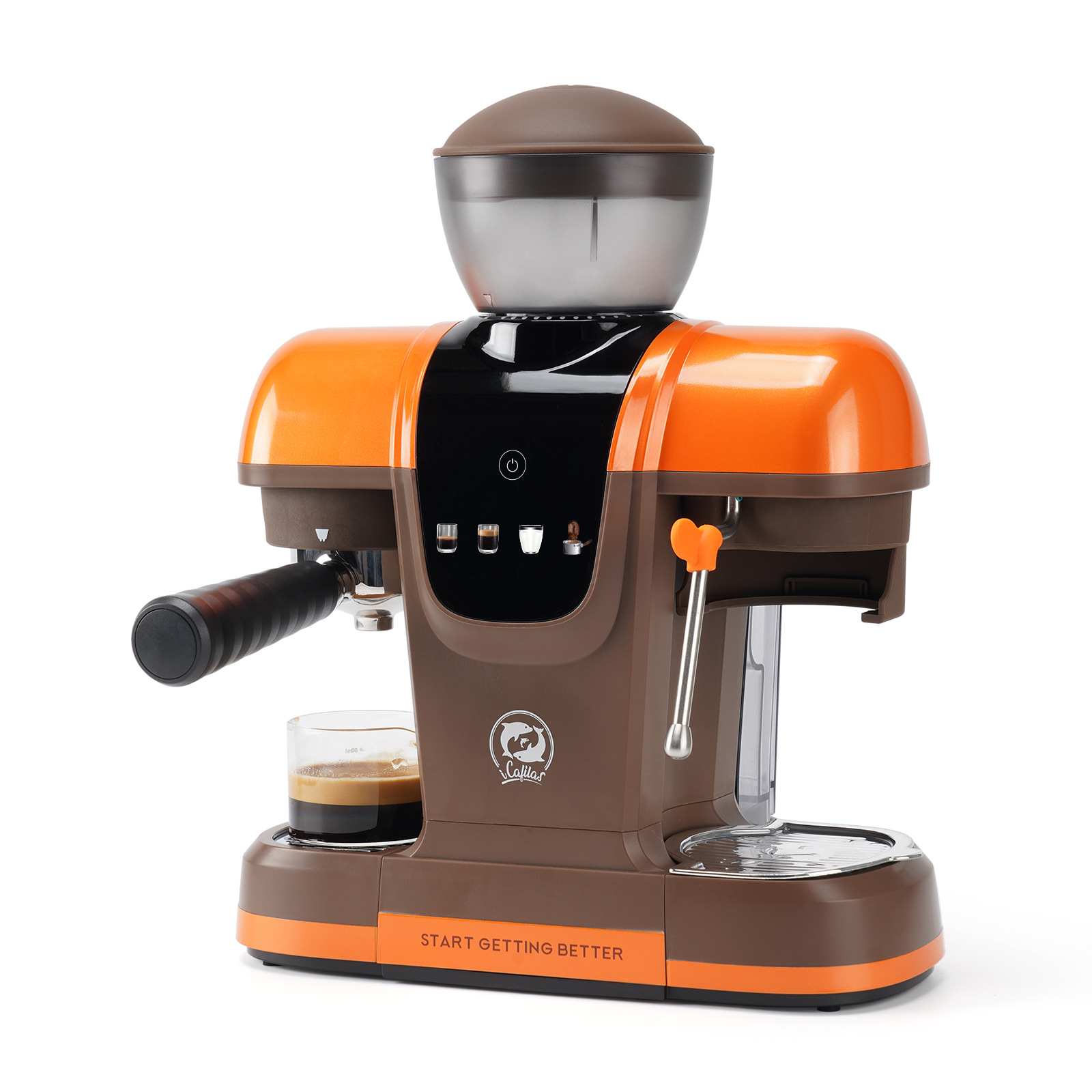 Cross-Border Italian Handle Coffee Machine One-Button High-Pressure Extraction Household Semi-Automatic Coffee Machine Milk Foaming Pump Coffee