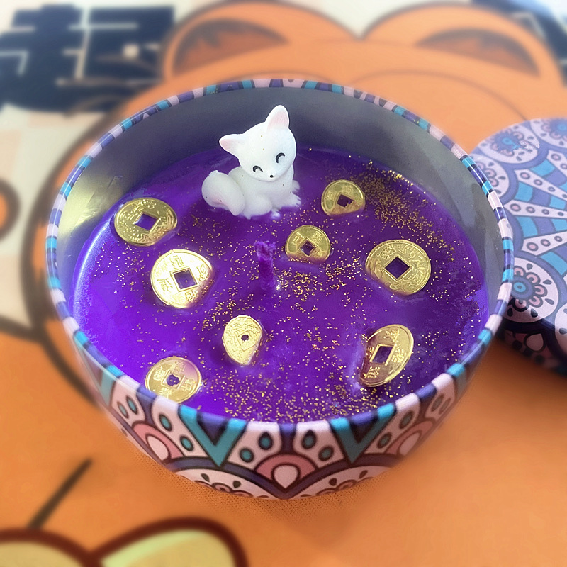 Little Fox Cane Candle Ice Flower Lovely Creativity Regalo Velas Rosa