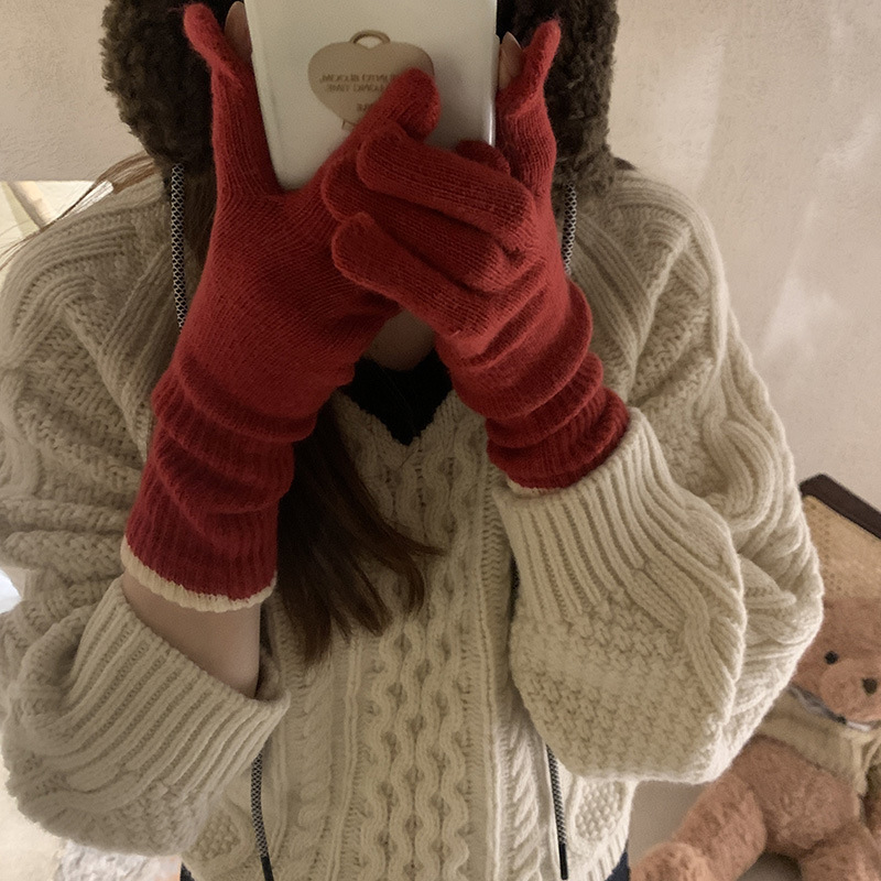 Guantes de punto personalizados multicolores opcionales envío rápido pantalla táctil dedos de fuga guantes personalizados fábrica de origen