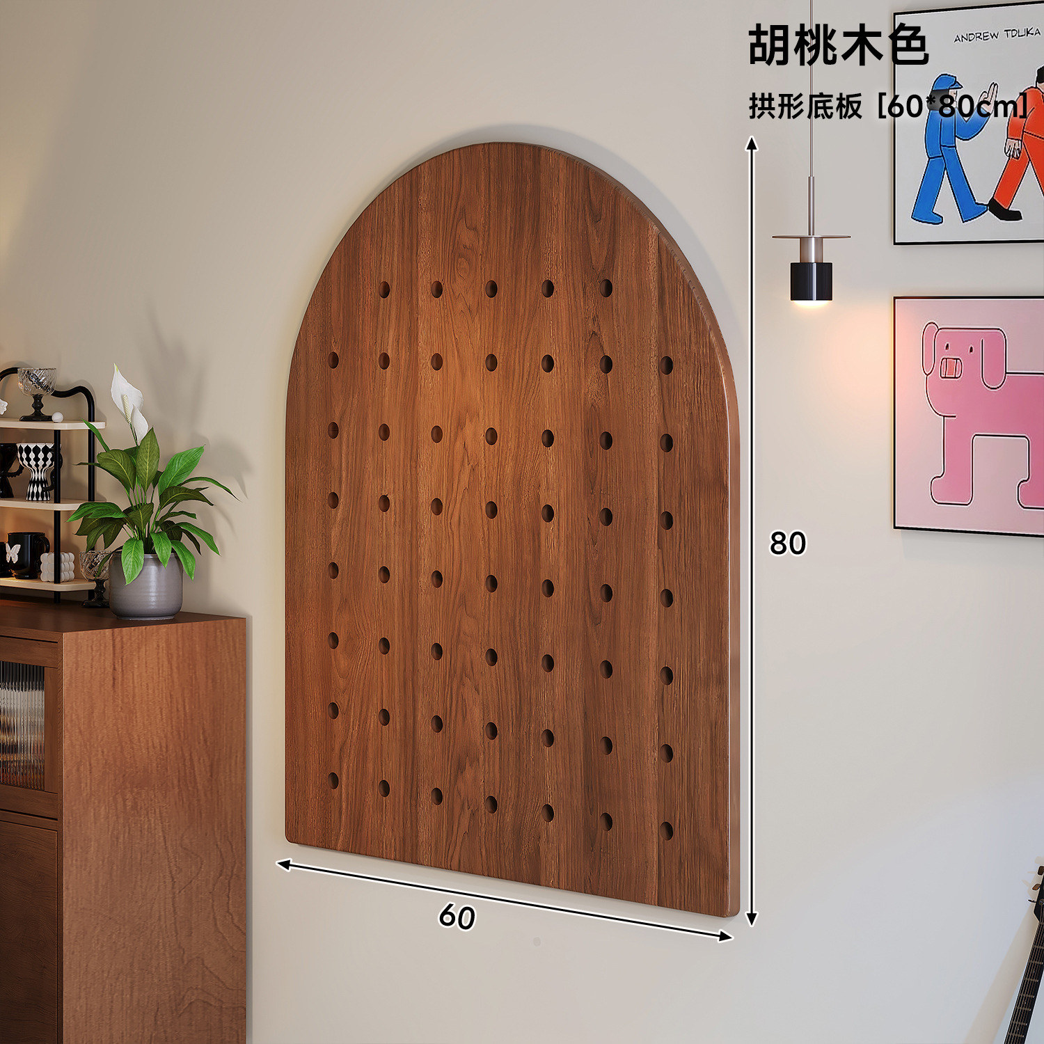 Hoyo de madera sólida placa de madera de caucho estante de madera de entrada portal colgar percha de ropa pared de decoración superior partición de almacenamiento pared de modelado