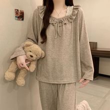德绒睡衣女秋冬季新款加厚甜美公主风长袖两件套保暖家居服可外穿