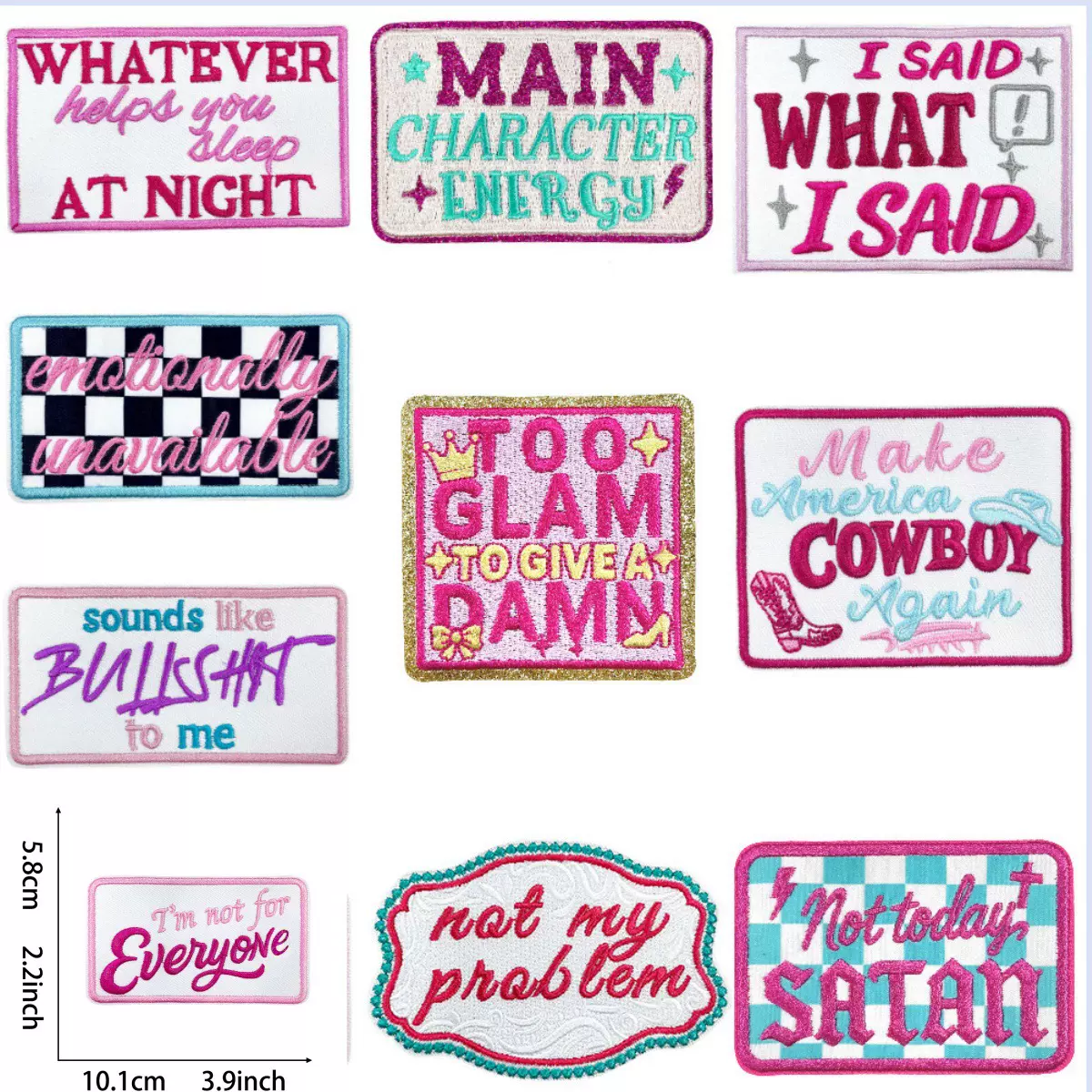 讽刺复古波普女孩语录俏皮有趣的回应巡回赛风格Y2K千禧年布贴