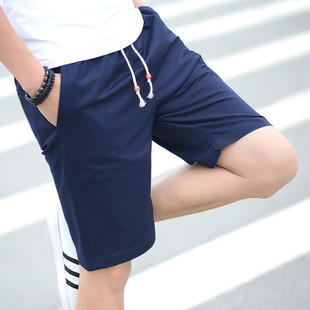 Factory direct pure cotton men's tether classic solid color 5 points Youth Large size leisure Foreign Trade sports shorts men's clothing