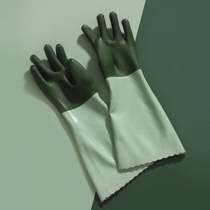 Guantes de Oxford gruesos de protección laboral resistentes al desgaste impermeables antideslizantes de goma plástica lavado de platos guantes de limpieza doméstica duraderos