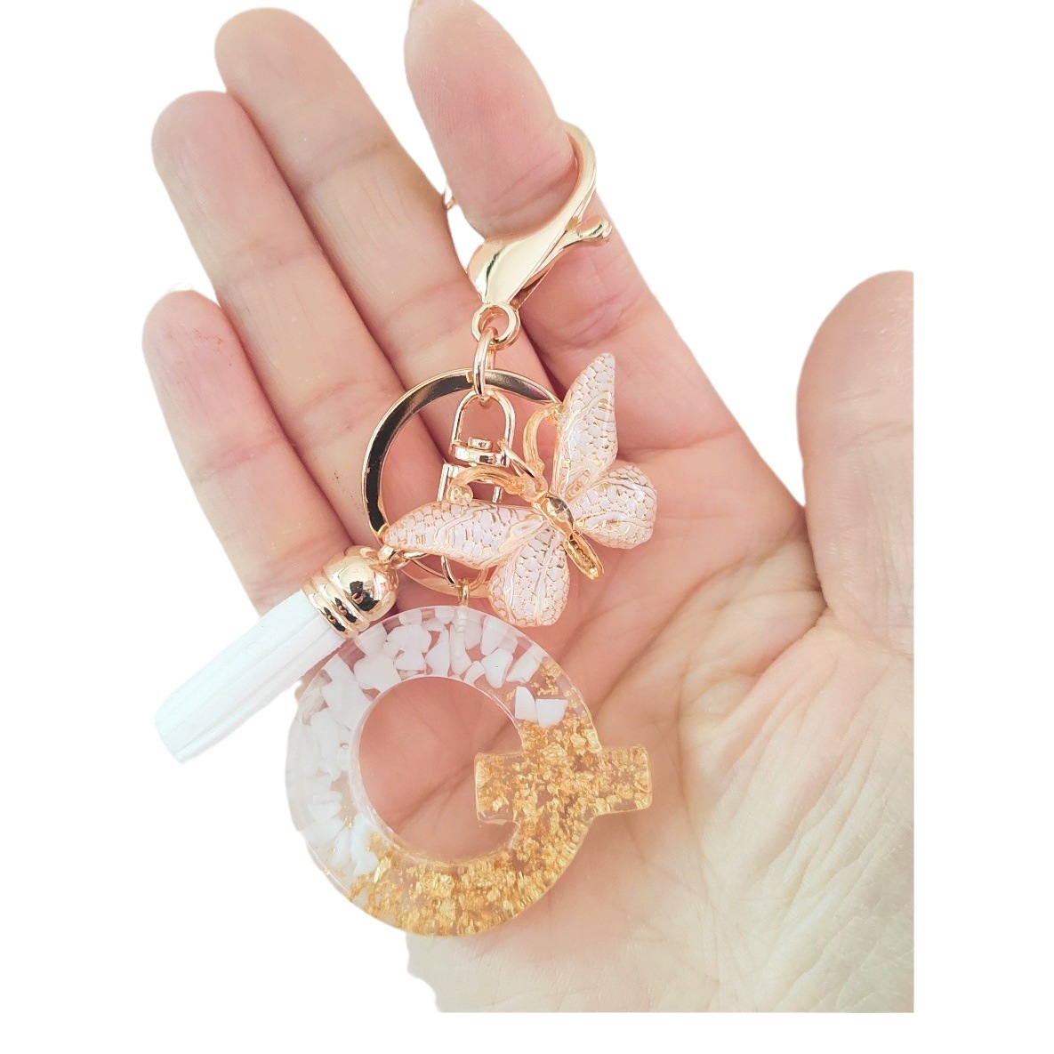 Venta caliente transfronteriza e-commerce carta llavero colgante europeo y americano moda joyería accesorios mariposa borla clave colgante