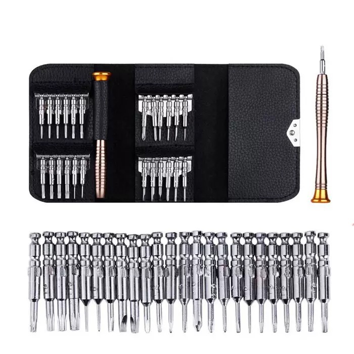 Leather Bag Screwdriver 24-in-1 Set Mobile Phone and Computer Repair and Disassembly Tools Household Hardware Complete Set Manual