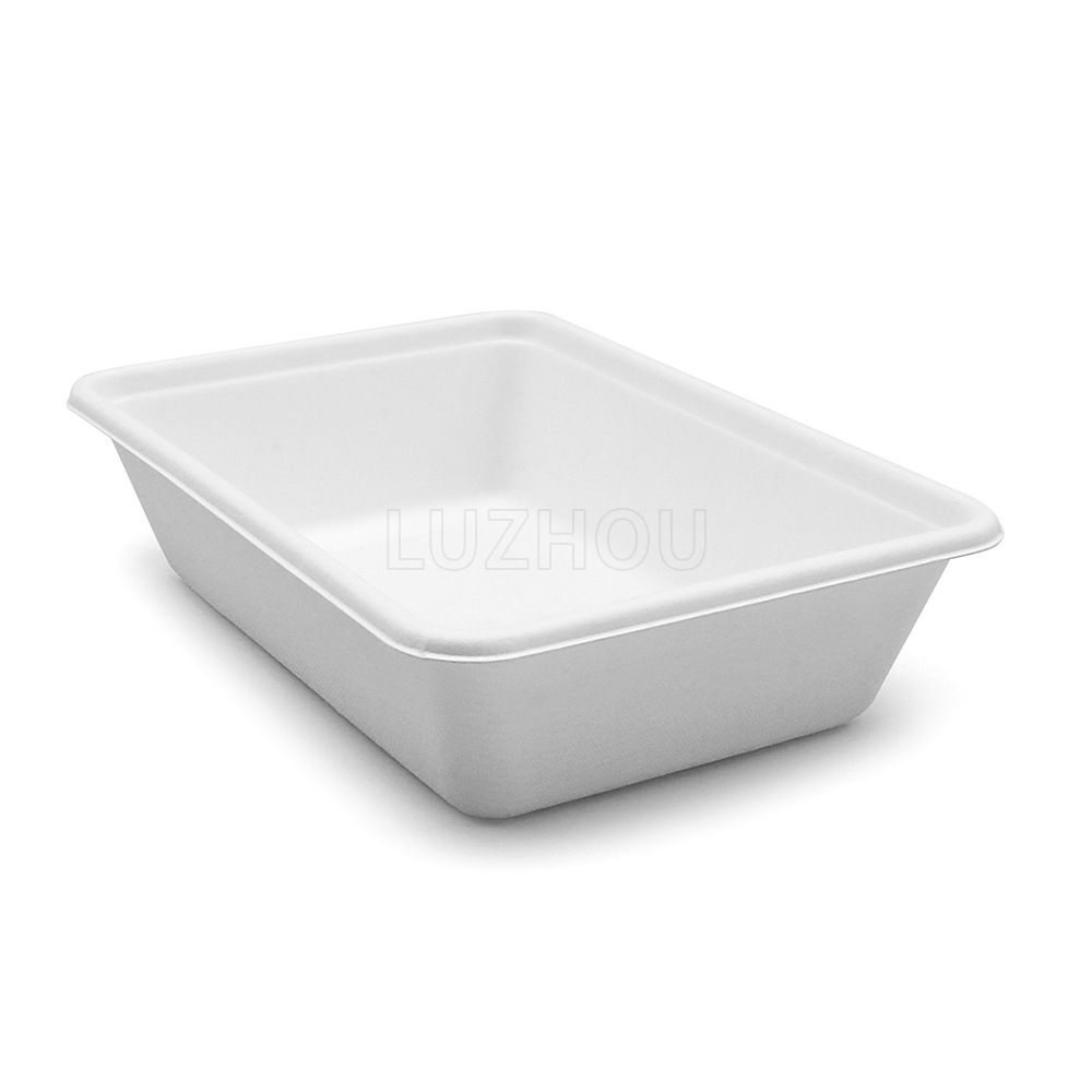 Shaogeng oasis Pulpa de caña de azúcar desechable protección del medio ambiente vajilla para llevar caja 650ml caja cuadrada degradable compostable