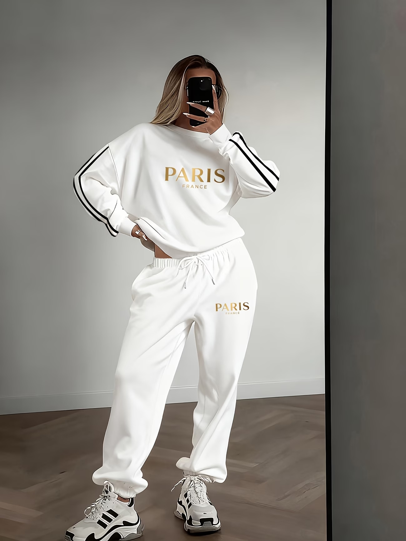 Sweatshirt en jogger set in parijse stijl voor dames herfst winter_voghion.com