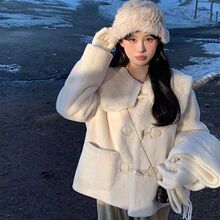 【48小时发货】2023秋冬新款气质小香风羊羔毛外套女小个子短款百