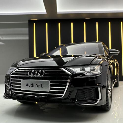 Zhiguan genuine authorized alloy car model Audi A6L sound pull back 6 door toy car music model ornaments