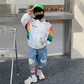 奥特曼衣服男童遮阳服夏季薄款外套宝宝儿童夏装透气空调衫防晒服