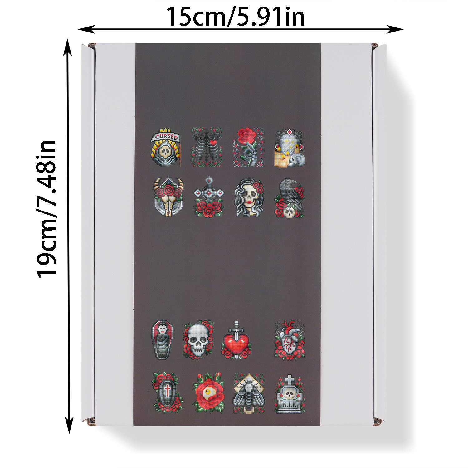 Transfronterizo 5D Diamante 5 * 7 pulgadas sin marco versión gótica Decorative Graffiti Horror Skull Stand