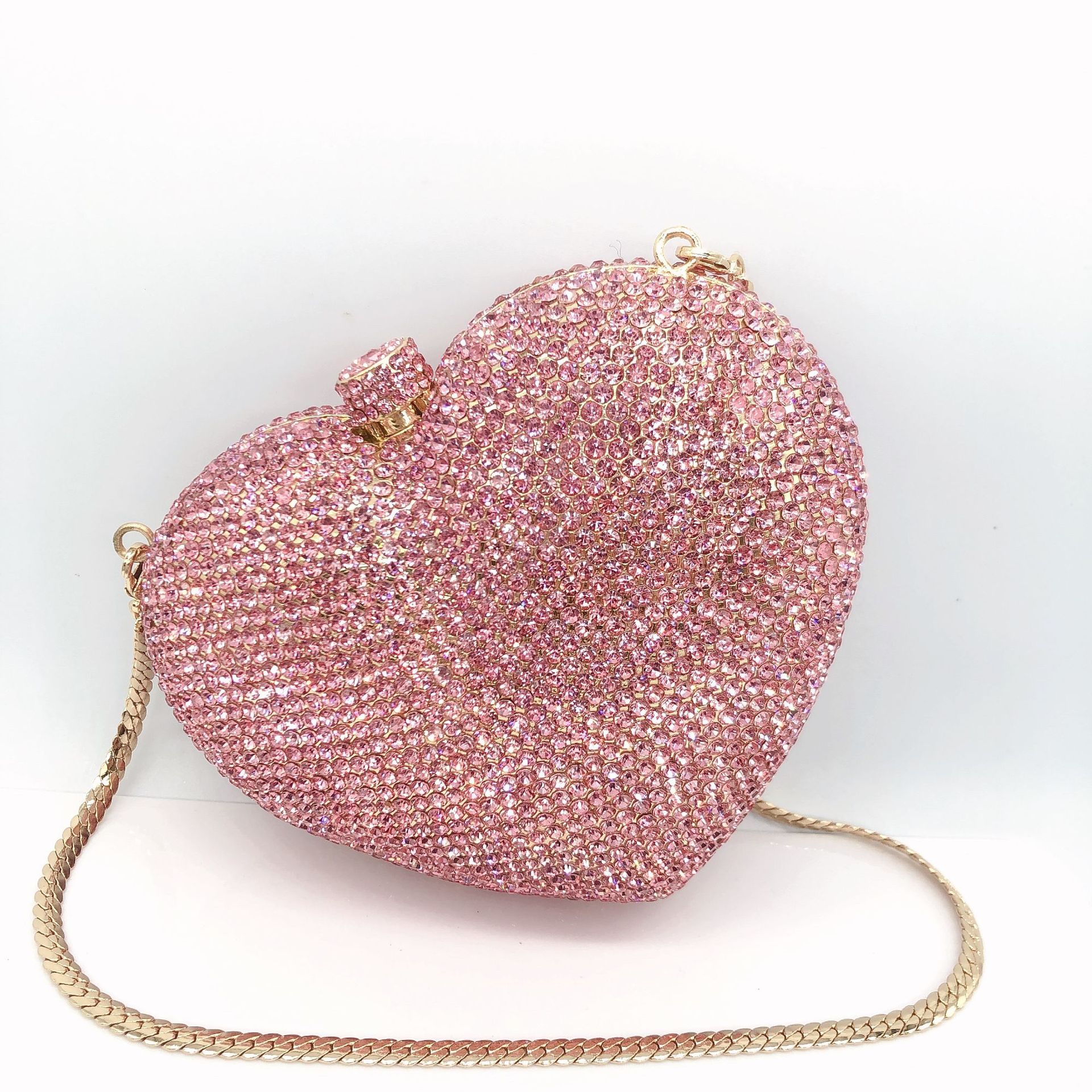 Bolsa de cristal de amor transfronterizo diamante de mano bolsas de mujer de diamantes de lujo lentamente taladro de fiesta vestido de noche bolsas cheongsam