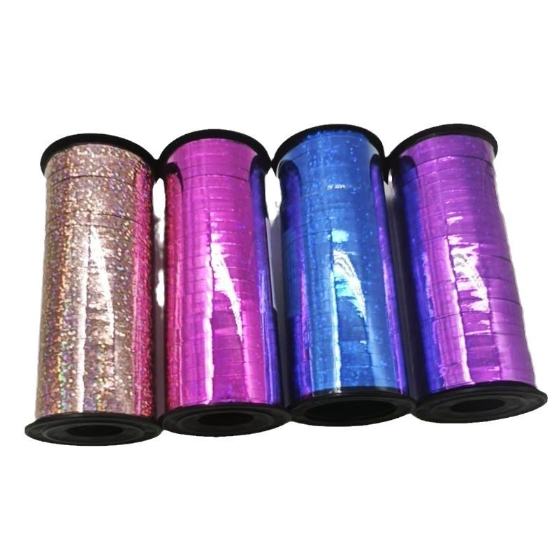100 yardas de alto globo láser accesorios de globo láser brillante metal de fiestas cinta de regalo