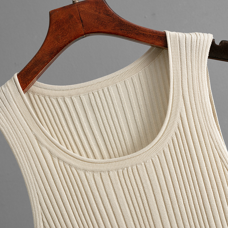 Summer Inner Wear Women round Neck Sleeveless Top Knitted Two Piece 13 Summer Inner Wear Women round Neck Sleeveless Top Knitted Two Piece