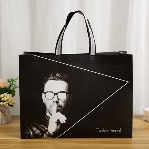 Three-dimensional non-woven coated bag, colorful large shopping bag for shopping mall, clothing store tote bag with logo printing