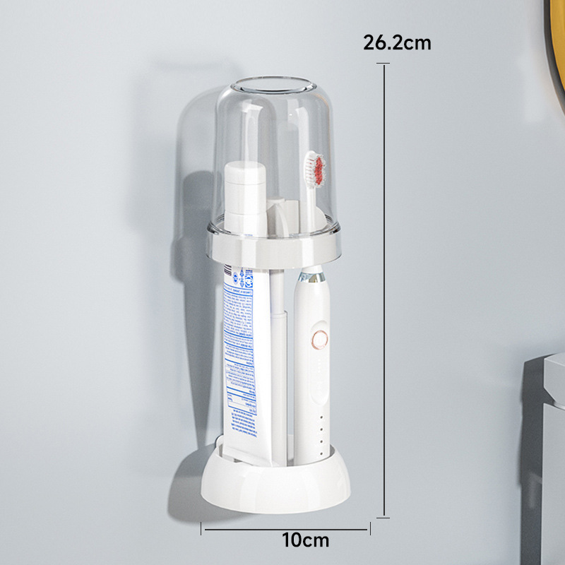 Wall Mounted Toothbrush Cup Holder Set For Bathroom Storage_voghion.com
