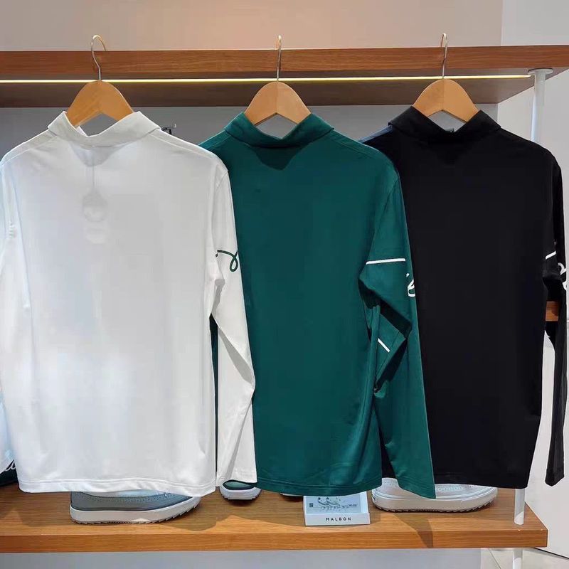 25新型韓国風春夏男性服ゴルフスポーツ服気質折り襟長袖tシャツカジュアル上着|undefined