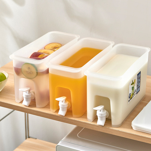 冰箱带龙头家用茶壶水果汁冷饮可乐牛奶饮料桶西式简约透明冷水壶