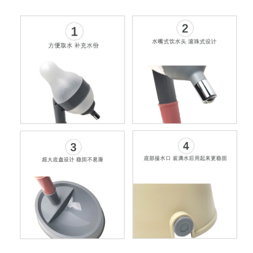Pet integrated water fountain dog basin feeding cat water dispenser vertical dog water bottle high licking ball water dispenser
