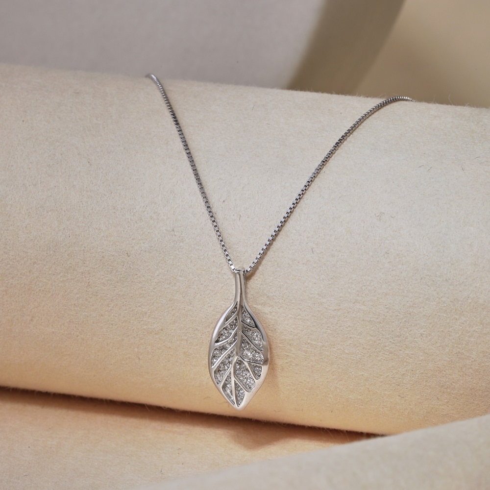 925 Sterling Silver Pendant Material 1 Piece 925 Sterling Silver Four Leaf Clover Heart Shape Ginkgo Leaf 925 Sterling Silver Cable Chain Pendant Necklace