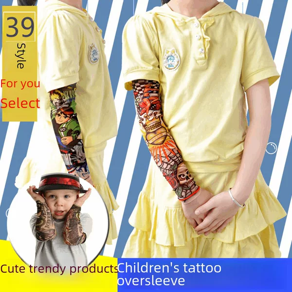 Factory direct children's ice sleeve sunscreen sleeve summer ultra-thin men's and women's ice silk arm tattoo sleeve