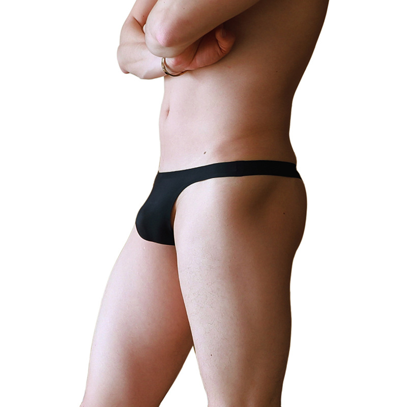 Pantalones sexuales para hombres, hielo sexy sin marcas, pantalones de cintura baja, delgados, transpirables, una sola pieza, fábrica directa.