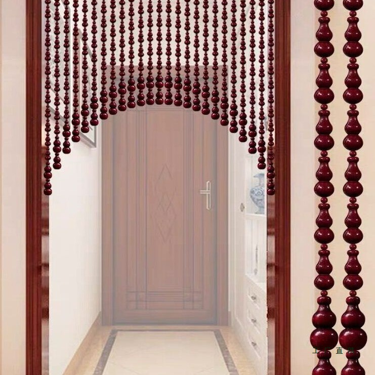 Curved Arch Beaded Curtain, Peach Wood Gourd Curtain, Feng Shui Curtain for Bedroom, Kitchen, Bathroom, Door-To-Door, No Drilling Required Curved Arch Beaded Curtain, Peach Wood Gourd Curtain, Feng Shui Curtain for Bedroom, Kitchen, Bathroom, Door-To-Door, No Drilling Required
