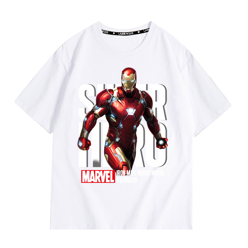 Marvel Co-Branded Short-Sleeved Iron Man Boys' Avengers 4 Peripheral Loose T-Shirts for Male and Female Students and Kidsren's Clothes Marvel Co-Branded Short-Sleeved Iron Man Boys' Avengers 4 Peripheral Loose T-Shirts for Male and Female Students and Kidsren's Clothes