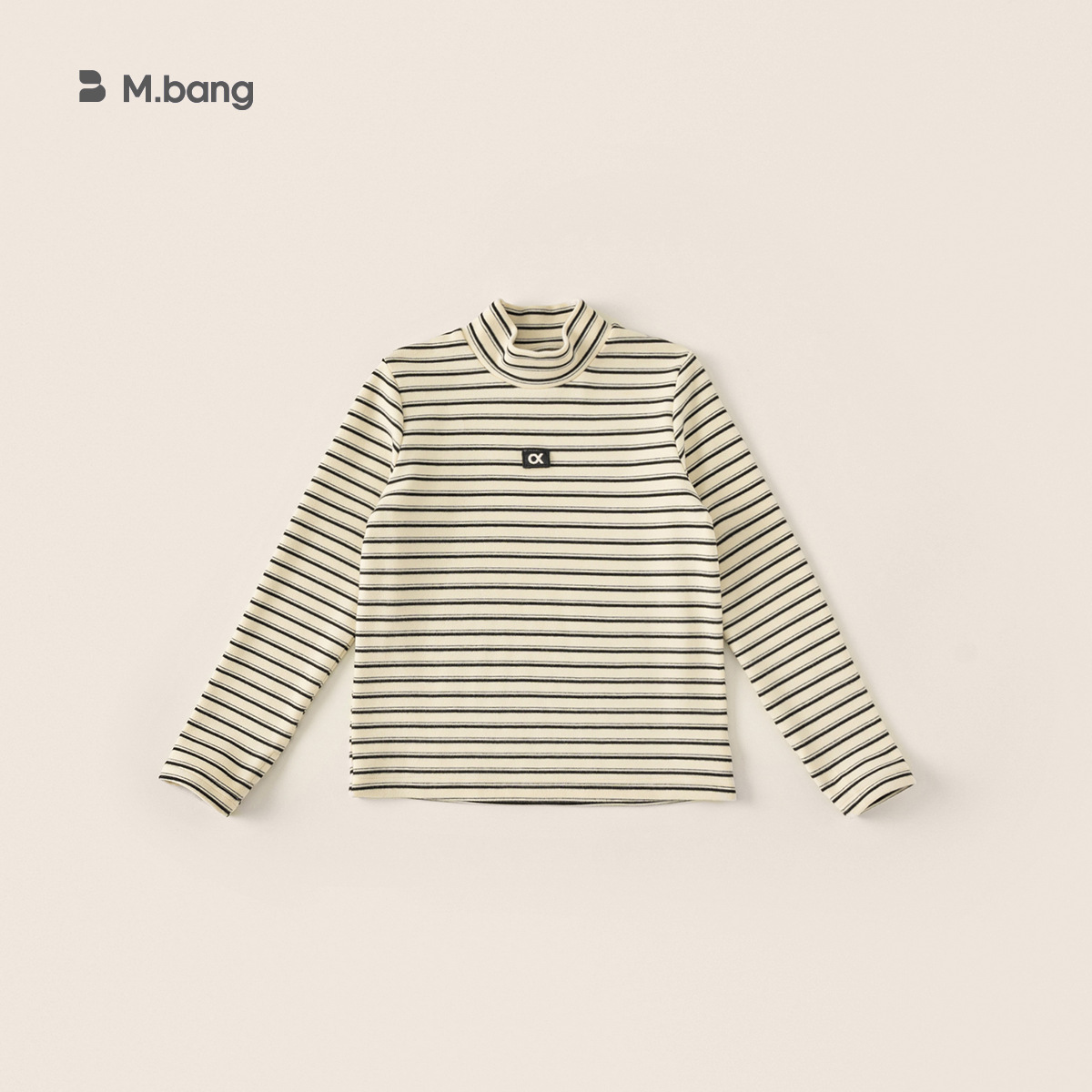 Yubao ropa infantil de cuello medio alto a rayas camisetas de manga larga para niños ropa de invierno de otoño y invierno chaqueta caliente para niñas
