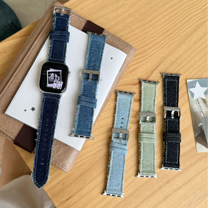 Unique denim leather strap suitable for Apple S10 watch, S11 iWatch 9, new Apple Watch 8 SE Unique denim leather strap suitable for Apple S10 watch, S11 iWatch 9, new Apple Watch 8 SE