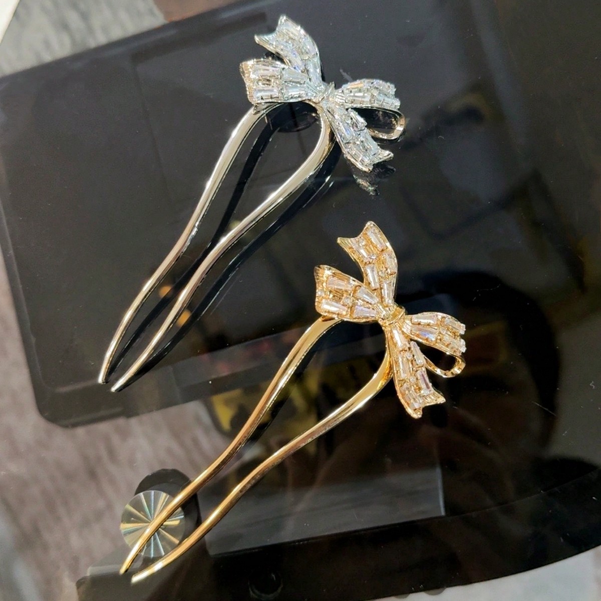 Nuevo estilo chino en forma de U arco pinzas de cabello de alta sensación pinzas de cabello de estilo antiguo pinzas de cabello de piedra bordas paso sacudido lateral peinado