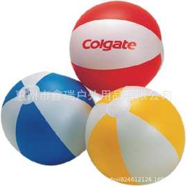 厂家现货logo16寸 40cmpvc充气彩球 充气6片球 弹力球6色吹气七彩