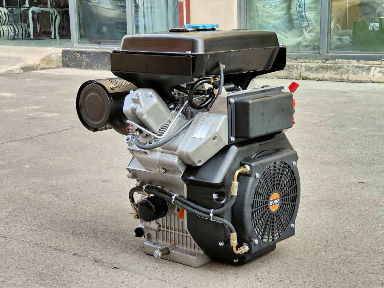 Double-cylinder V-type air-cooled diesel HD2V92F displacement 997cc16kw hydraulic pump station Marine harvester Hua slip