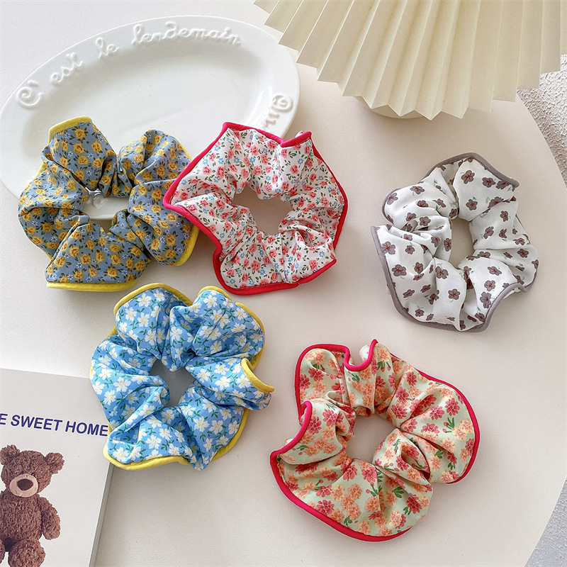 7g Weight Hair Tie Hair Accessories Type 1 Piece Quantity Daily, Street Occasion Cloth Material Flower, Horse Pattern Women's Gender Sweet Style Handmade, Handmade Craft Sweet Women's Flower Horse Cloth Handmade Hair Tie 7