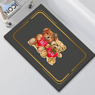 Floor Mat Dry and Wet, Avtomobil döşəmə paspasları - bathroom-mat-two-love-bears-4060cm