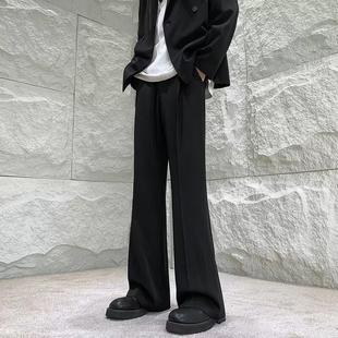 Design Dipped Micro Horn Casual Style Western Pants Men's Spring and Summer Straight Loose Wide Leg Long Pants