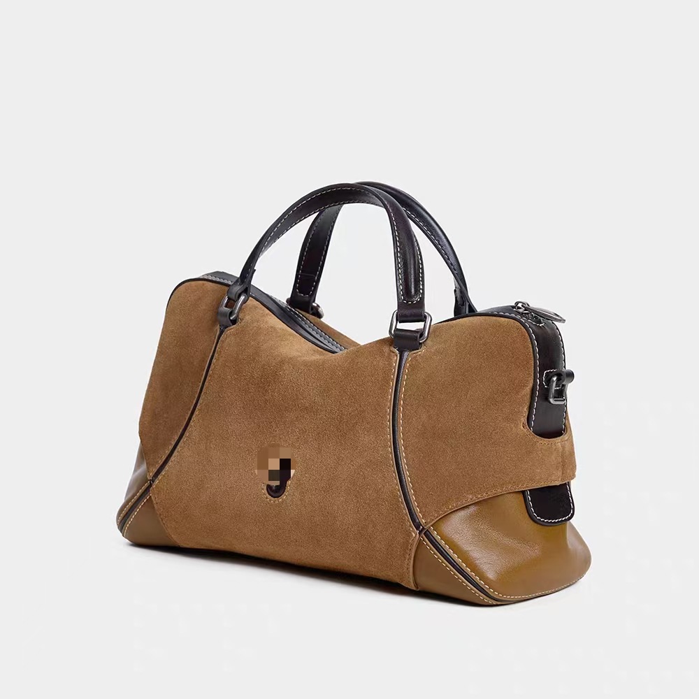 Small suede chestnut brown