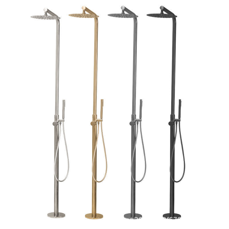 Guangdong Manufacturer 316 Stainless Steel Freestanding Shower Column with Dual Handles, Swimming Pool Outdoor Shower Faucet Guangdong Manufacturer 316 Stainless Steel Freestanding Shower Column with Dual Handles, Swimming Pool Outdoor Shower Faucet