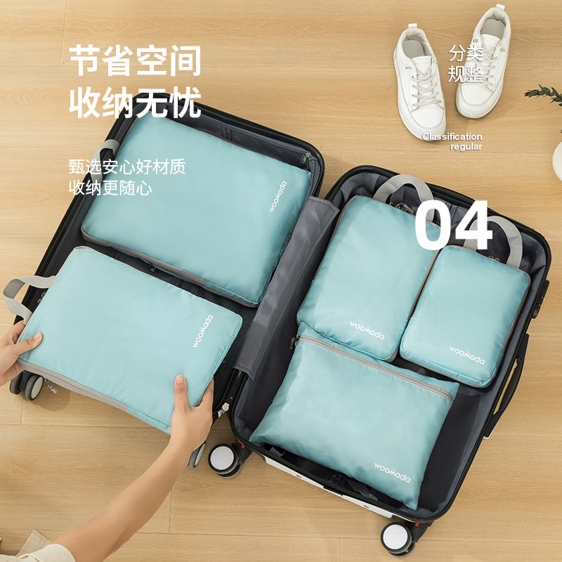 Bolsas de almacenamiento de viaje explosivas transfronterizas, expansión y compresión de ocho piezas, bolsas de almacenamiento de cosméticos de lavado, bolsas de equipaje de ropa