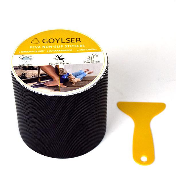 Transfronterizo negro PEVA cinta antideslizante baños escaleras al aire libre antideslizante