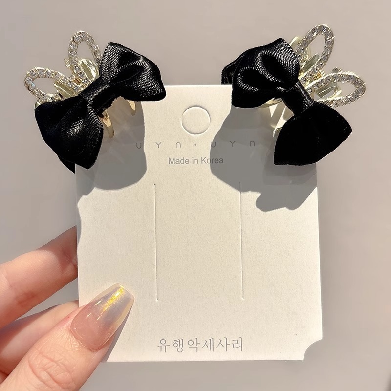 Clip de cabello de arco negro pequeña princesa cabeza agarrando clip de cabello de alta calidad para mujeres frises cortas clip de cabello lateral pinza de cabello