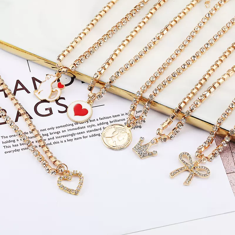 宠物饰品水钻项链狗狗项圈装饰品猫咪配饰猫狗挂饰大量现货批发